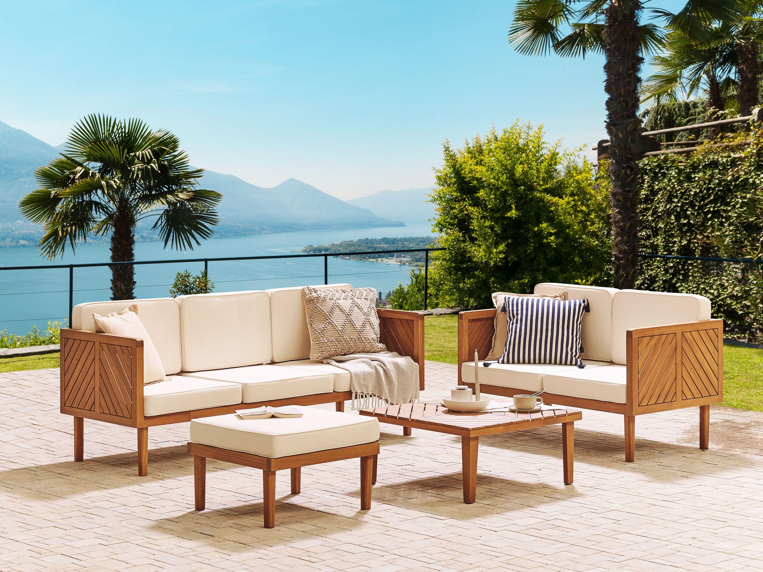 beliani-baratti-lounge-set-4-tlg-akazie-beige-5-sitzer image 2