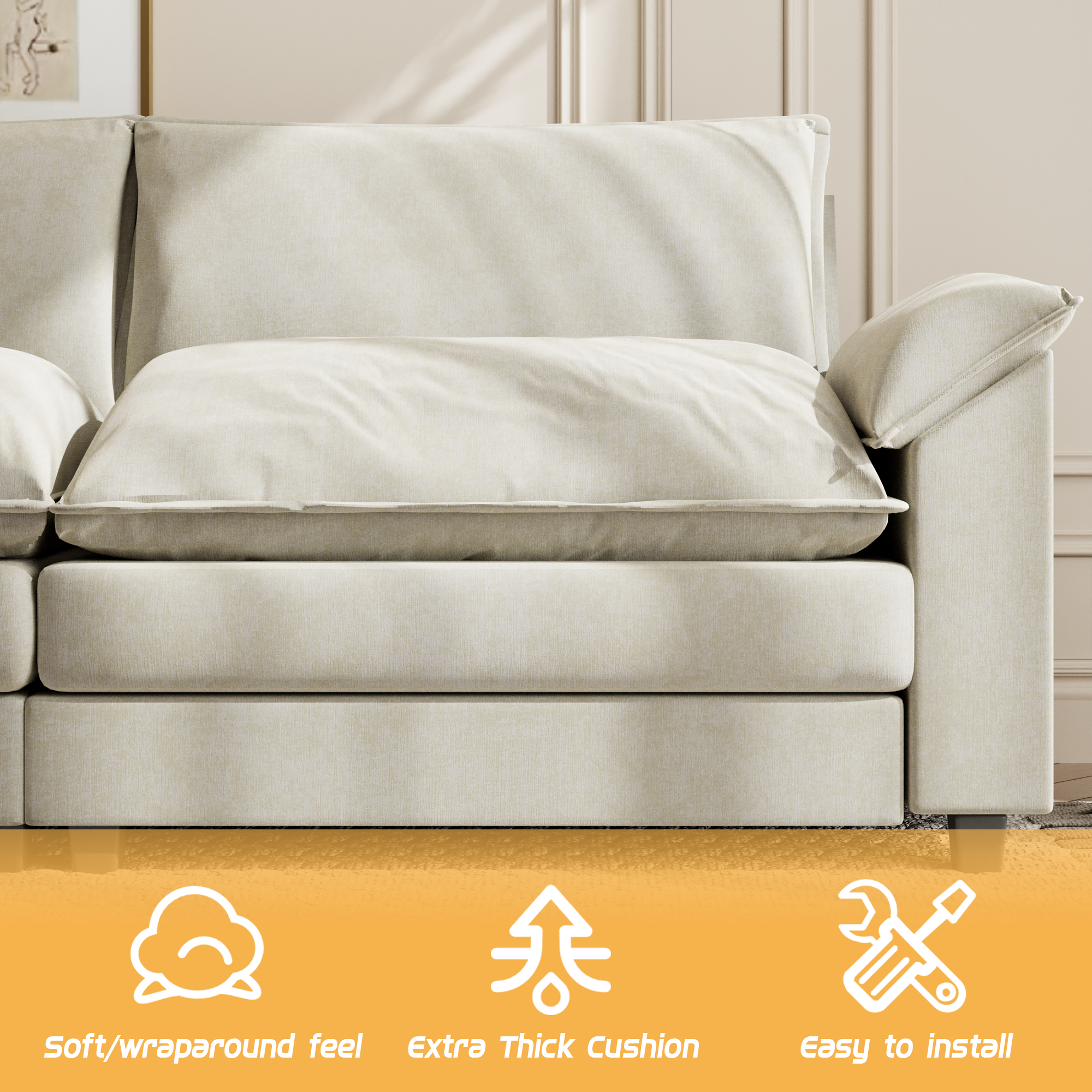 homall-sofa-loveseat-2-sitzer-couch-80-grau image 7